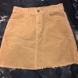 Tan Brandy Melville John Gauls Mini Corduroy Skirt